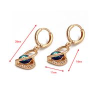 1 Pair Fashion Devil's Eye Alloy Enamel Plating Inlay Rhinestones Women's Drop Earrings sku image 11