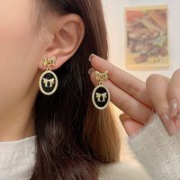 1 Pair Sweet Bow Knot Imitation Pearl Alloy Spray Paint Plating Women's Drop Earrings main image 5