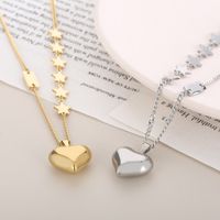 Fashion Star Heart Shape Titanium Steel Plating Pendant Necklace 1 Piece main image 1