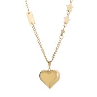 Fashion Star Heart Shape Titanium Steel Plating Pendant Necklace 1 Piece sku image 14