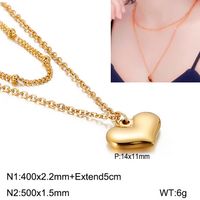 Fashion Star Heart Shape Titanium Steel Plating Pendant Necklace 1 Piece sku image 4