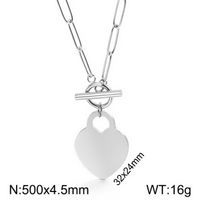 Fashion Star Heart Shape Titanium Steel Plating Pendant Necklace 1 Piece sku image 6