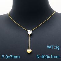 Fashion Star Heart Shape Titanium Steel Plating Pendant Necklace 1 Piece sku image 8