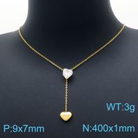 Moda Estrella Forma De Corazón Acero Titanio Enchapado Collar Colgante 1 Pieza sku image 8