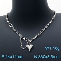 Fashion Star Heart Shape Titanium Steel Plating Pendant Necklace 1 Piece sku image 11