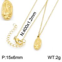 Sweet Human Virgin Mary Stainless Steel Plating Pendant Necklace 1 Piece sku image 1