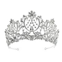 Simple Style Water Droplets Rhinestone Inlay Artificial Diamond Crown 1 Piece main image 4