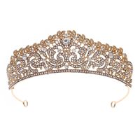 Simple Style Crown Alloy Hollow Out Rhinestones Crown 1 Piece sku image 2