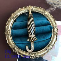 Retro Goldfish Umbrella Bird Cage Alloy Enamel Rhinestones Women's Brooches sku image 1