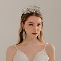 Retro Water Droplets Rhinestone Crown 1 Piece main image 1