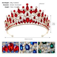 Retro Water Droplets Rhinestone Crown 1 Piece sku image 4