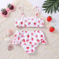 Girl's Cute Strawberry Polyester Tankinis main image 5