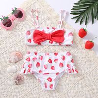 Girl's Cute Strawberry Polyester Tankinis main image 1