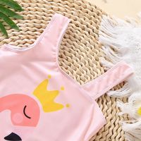 Girl's Cartoon Style Flamingo Polyester One Pieces main image 4