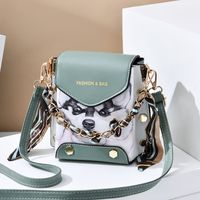 Women's Mini Pu Leather Solid Color Streetwear Square Zipper Crossbody Bag sku image 3