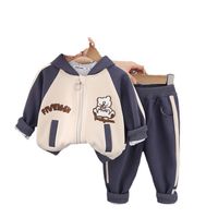 Sports Cartoon Bear Zipper Cotton Boys Clothing Sets main image 6