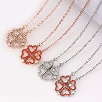Fashion Heart Shape Alloy Copper Plating Inlay Crystal Pendant Necklace 1 Piece main image 3