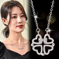 Fashion Heart Shape Alloy Copper Plating Inlay Crystal Pendant Necklace 1 Piece main image 1