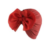 Baby Girl's Cute Solid Color Bowknot Baby Hat sku image 9
