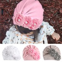 Baby Girl's Cute Solid Color Flowers Baby Hat main image 1