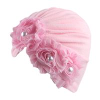 Baby Girl's Cute Solid Color Flowers Baby Hat sku image 8