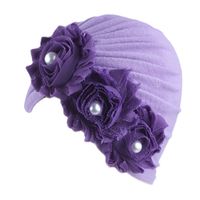 Baby Girl's Cute Solid Color Flowers Baby Hat sku image 5