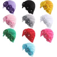 Baby Girl's Cute Solid Color Flowers Baby Hat main image 4