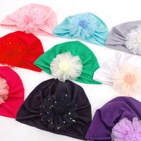 Women's Cute Solid Color Flowers Eaveless Baby Hat main image 5