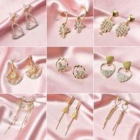 1 Pair Fashion Heart Shape Alloy Tassel Inlay Artificial Gemstones Women's Drop Earrings main image 1