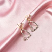 1 Pair Fashion Heart Shape Alloy Tassel Inlay Artificial Gemstones Women's Drop Earrings sku image 4