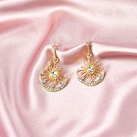 1 Pair Fashion Heart Shape Alloy Tassel Inlay Artificial Gemstones Women's Drop Earrings sku image 2