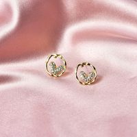 1 Pair Fashion Heart Shape Alloy Tassel Inlay Artificial Gemstones Women's Drop Earrings sku image 1