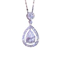 1 Stück Mode Wassertropfen Legierung Überzug Inlay Künstlicher Diamant Frau Halskette Mit Anhänger main image 3