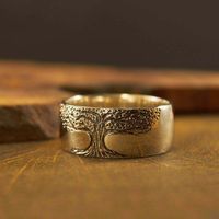 1 Piece Simple Style Tree Alloy Carving Women's Rings main image 4