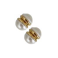 Wholesale Jewelry 1 Pair Fashion Round Alloy Pearl Ear Clips sku image 2