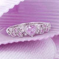 1 Piece Fashion Heart Shape Alloy Plating Inlay Zircon Women's Rings main image 2