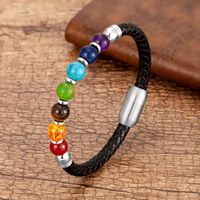 Fashion Circle Natural Stone Beaded Knitting Bracelets 1 Piece sku image 3