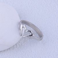 304 Stainless Steel 18K Gold Plated IG Style Plating Gesture Heart Shape Open Rings main image 3