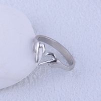 Edelstahl 304 18 Karat Vergoldet IG-Stil Überzug Geste Herzform Offener Ring sku image 1