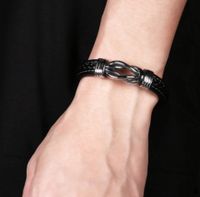 1 Piece Fashion Letter Pu Leather Alloy Men's Bracelets main image 5