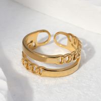 Vintage-stil Einfacher Stil Römischer Stil Irregulär Titan Stahl Offener Ring main image 3