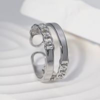 Vintage-stil Einfacher Stil Römischer Stil Irregulär Titan Stahl Offener Ring sku image 2