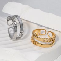 Vintage-stil Einfacher Stil Römischer Stil Irregulär Titan Stahl Offener Ring main image 1