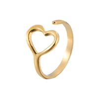 Sweet Simple Style Heart Shape Stainless Steel Plating Hollow Out Open Rings main image 4