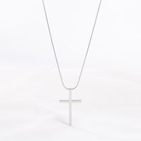 Einfacher Stil Kreuzen Titan Stahl Polieren Halskette Mit Anhänger 1 Stück main image 4