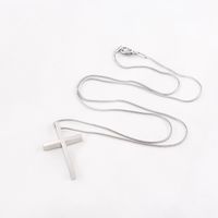 Einfacher Stil Kreuzen Titan Stahl Polieren Halskette Mit Anhänger 1 Stück main image 2