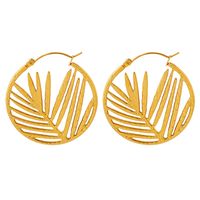 Fashion Bamboo Titanium Steel Plating Hollow Out Earrings 1 Pair main image 3