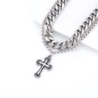 1 Piece Simple Style Solid Color Stainless Steel Chain Men's Pendant Necklace main image 5