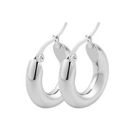 Fashion Circle Titanium Steel Plating Hoop Earrings 1 Pair sku image 2