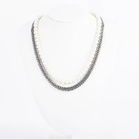 Hip-hop Geometric Stainless Steel Artificial Pearl Beaded Layered Necklaces main image 5